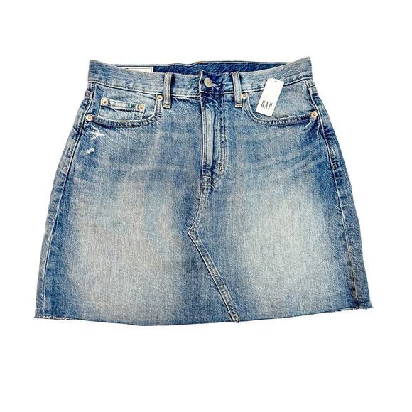 Gap Dresses & Skirts - Gap Distressed Denim Jean Pencil Mini Skirt Size 4 NWT